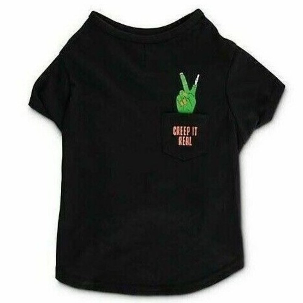Bootique Creep it Real Pet/Dog Crewneck T-Shirt (Large) - New (Halloween)